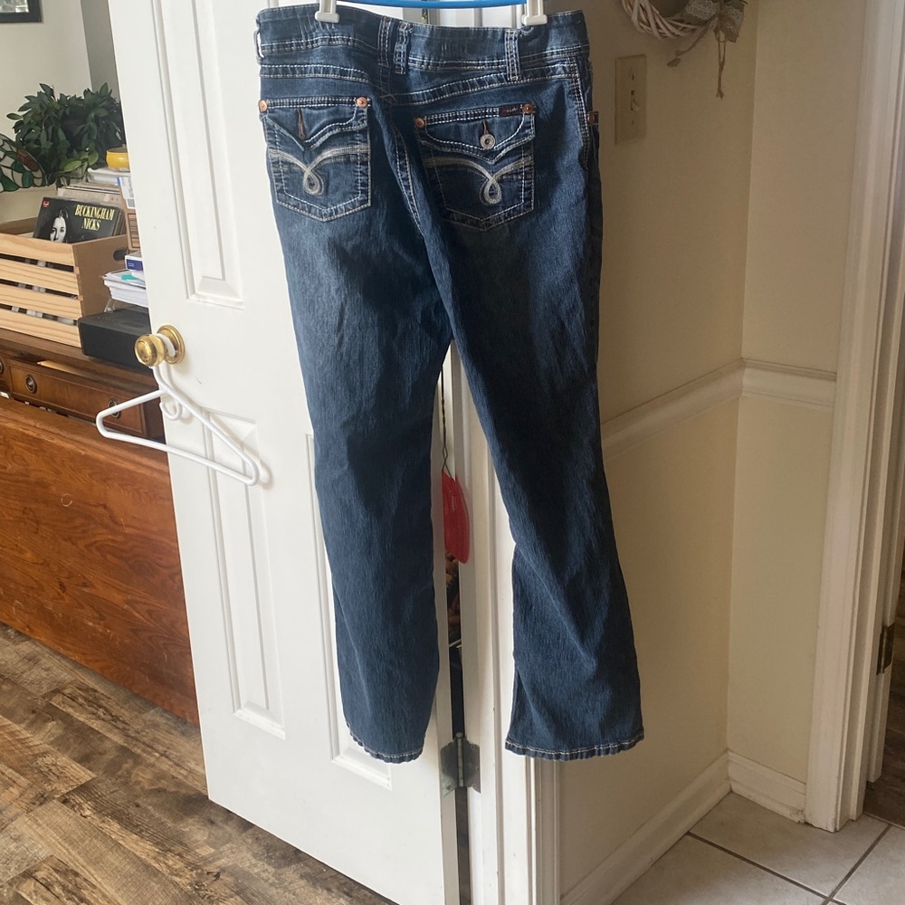 Angels Dark Wash Denim Jeans with Contrast Stitching - Picture 4 of 4